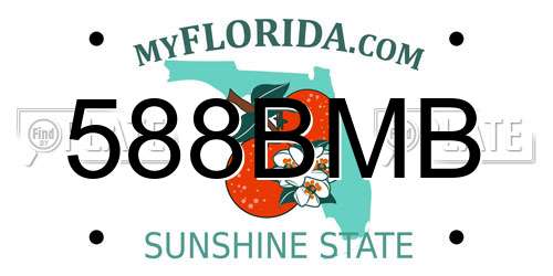 588BMB Florida License Plate