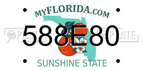 588E80 Florida License Plate