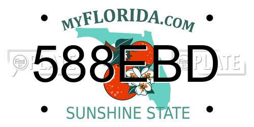 588EBD Florida License Plate
