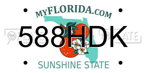 588HDK Florida License Plate