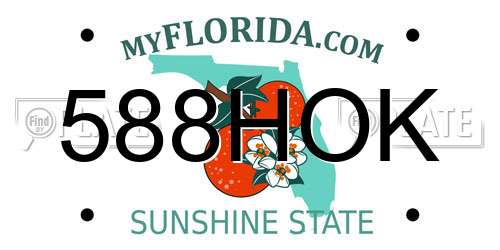 588HOK Florida License Plate