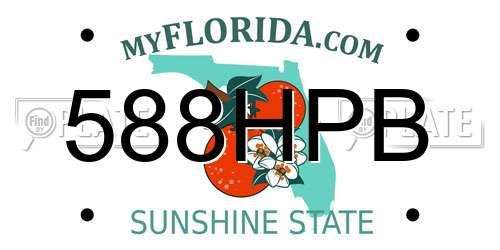 588HPB Florida License Plate