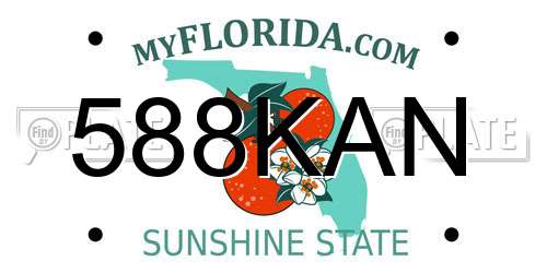 588KAN Florida License Plate