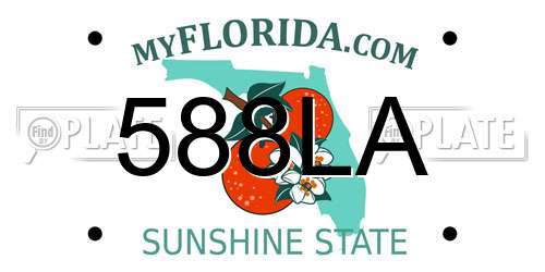 588LA Florida License Plate