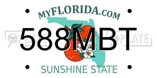 588MBT Florida License Plate