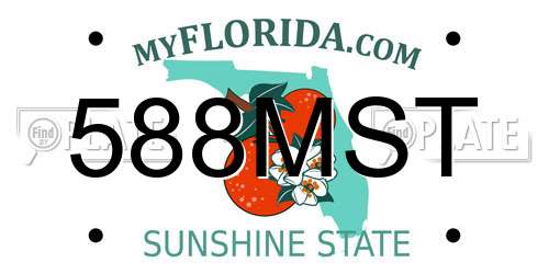 588MST Florida License Plate