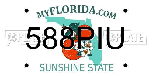 588PIU Florida License Plate