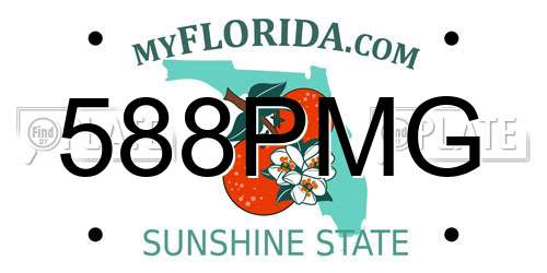 588PMG Florida License Plate