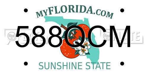 588QCM Florida License Plate