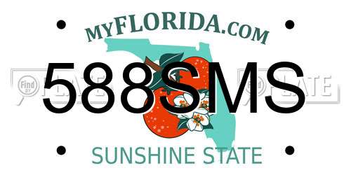 588SMS Florida License Plate