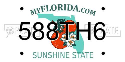 588TH6 Florida License Plate