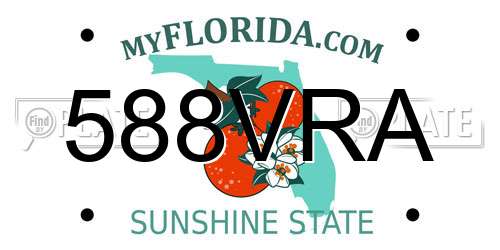 588VRA Florida License Plate