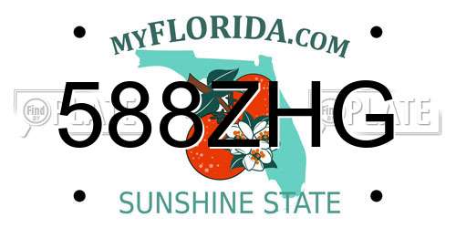 588ZHG Florida License Plate