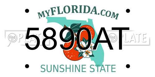 5890AT Florida License Plate
