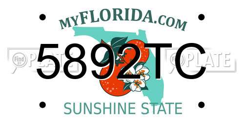 5892TC Florida License Plate