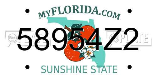 58954Z2 Florida License Plate