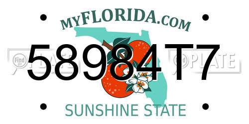 58984T7 Florida License Plate