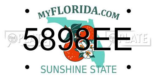 5898EE Florida License Plate