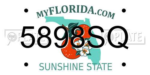 5898SQ Florida License Plate