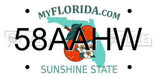 58AAHW Florida License Plate