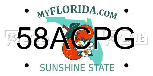 58ACPG Florida License Plate