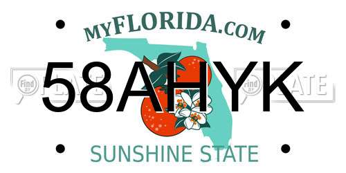 58AHYK Florida License Plate