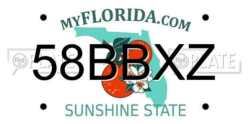 58BBXZ Florida License Plate