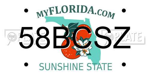58BCSZ Florida License Plate