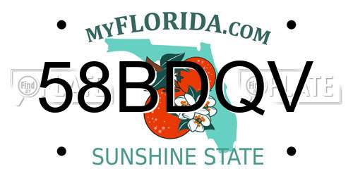 58BDQV Florida License Plate