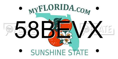58BEVX Florida License Plate