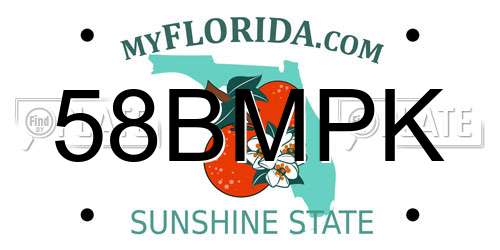 58BMPK Florida License Plate