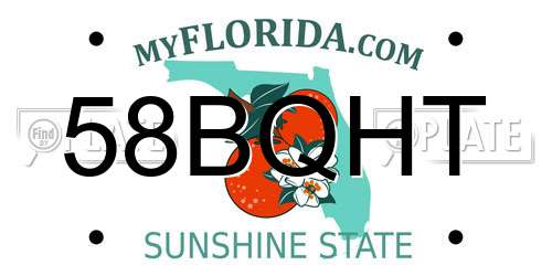 58BQHT Florida License Plate