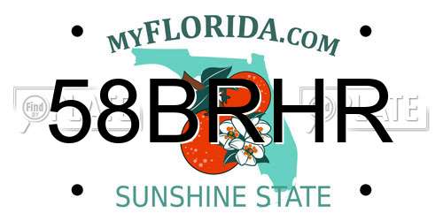 58BRHR Florida License Plate