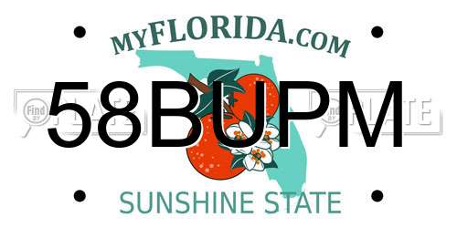 58BUPM Florida License Plate