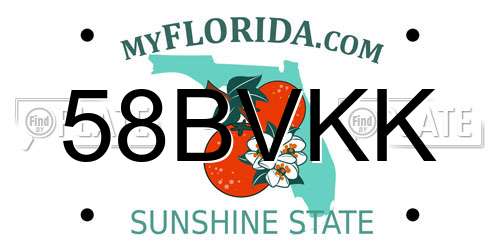 58BVKK Florida License Plate