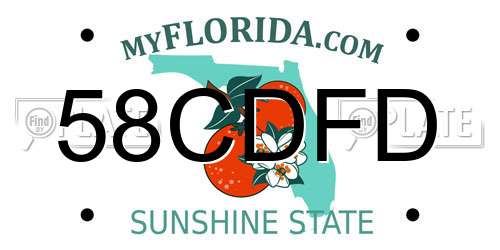 58CDFD Florida License Plate