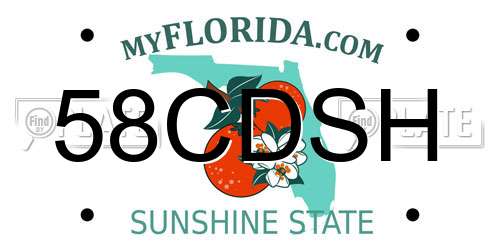 58CDSH Florida License Plate