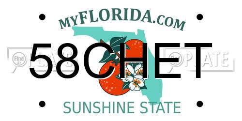 58CHET Florida License Plate