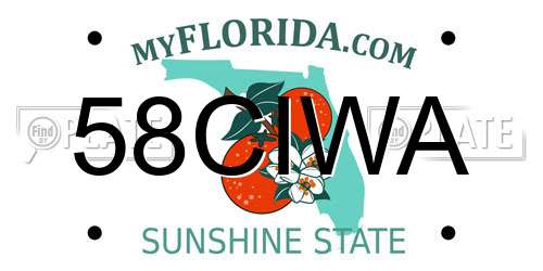 58CIWA Florida License Plate