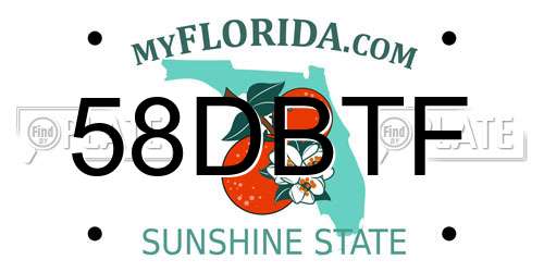 58DBTF Florida License Plate