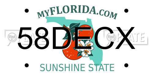 58DECX Florida License Plate