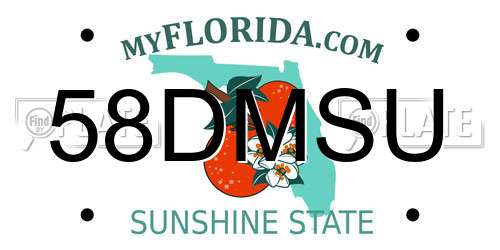 58DMSU Florida License Plate