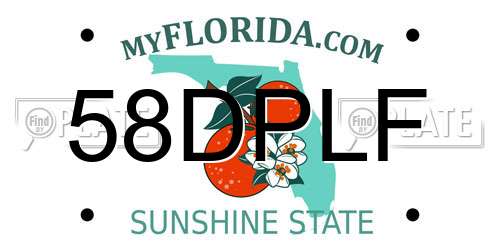 58DPLF Florida License Plate