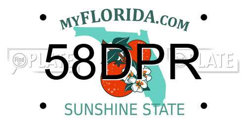 58DPR Florida License Plate