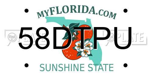 58DTPU Florida License Plate