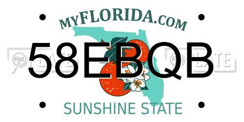 58EBQB Florida License Plate
