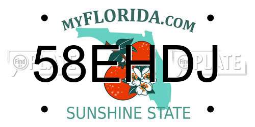 58EHDJ Florida License Plate