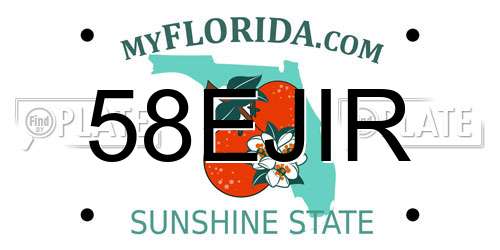 58EJIR Florida License Plate