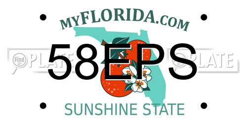 58EPS Florida License Plate
