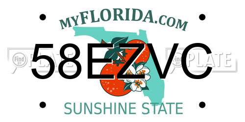 58EZVC Florida License Plate